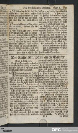 Die Epistel St. Pauli an die Galater.