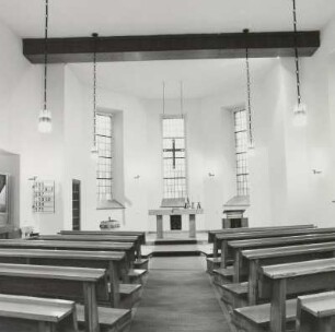 Jena-Löbstedt. St. Marien-Magdalenen-Kirche (Weihe 1712, Innengestaltung um 1965). Inneres nach Osten