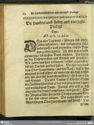 Die hundert und sieben und vierzigste Predigt