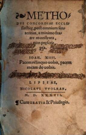 Methodvs Concordiae Ecclesiastic[a]e