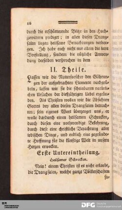 Erste Untereintheilung. Heilsamer Schrecken.