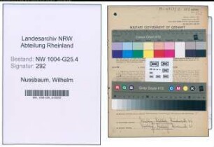 Entnazifizierung Wilhelm Nussbaum , geb. 22.02.1892 (Friseur)