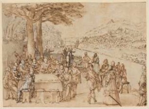 Bankett des Markgrafen Wilhelm von Baden-Baden in den Auen an der Oos