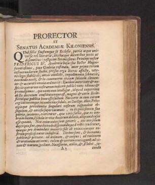 Prorector Et Senatus Academiæ Kiloniensis.