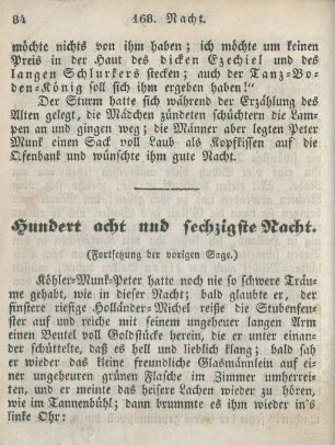 Hundert acht und sechzigste Nacht