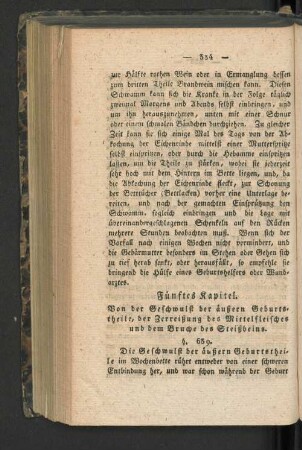 Fünftes Kapitel. Von der Geschwulst der äußern Geburtstheile, ...