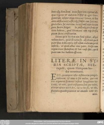Literae In Syria Scriptae, Hierapoli, quam Halepum hodie nominant.
