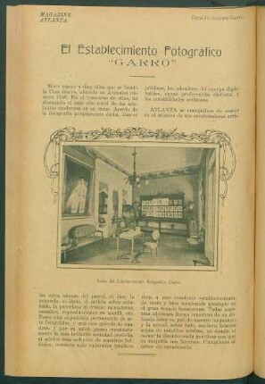 El Establecimiento Fotográfico "Garro"