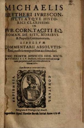 In Pub. Corn. Taciti ... de situ, moribus et populis Germanorum libellum commentarii ...