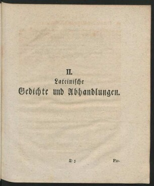 II. Lateinische Gedichte und Abhandlungen