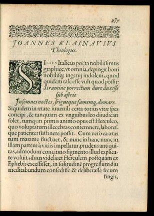 Ioannes Klainavius Theologus.