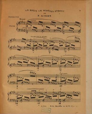 Buch der Lieder = Poésies : für Piano allein, 2. Au Rhin. - Pl.Nr. S.3022. - 7 S.