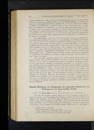 Einfache Herleitung der Grundformeln der sphärischen Spiegelung und Brechung aus dem Huygensschen Prinzip.