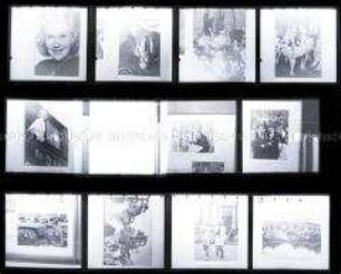 Schwarz-Weiß-Negative mit Reproduktionen von Fotografien aus Russland/ Sowjetunion