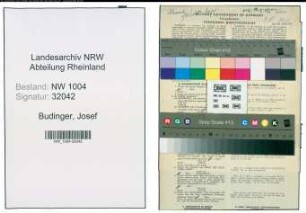 Entnazifizierung Josef Budinger , geb. 24.11.1906 (Moebeltraeger)