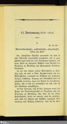 VI. Verbannung 1828–1836