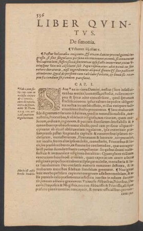 Liber Quintus. De simonia.
