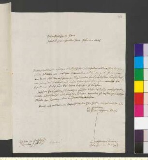 Brief von Berlepsch, G. Freiherr von an Goethe, Johann Wolfgang von