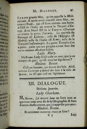 XII. Dialogue. Dixième Journée.