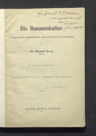 Handschriftlicher Eintrag des Verfassers