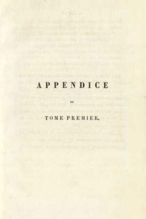 Appendice du tome premier