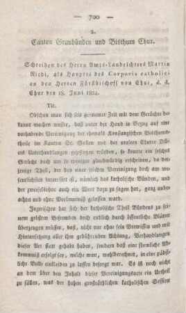 700-713 Canton Graubünden und Bisthum Chur