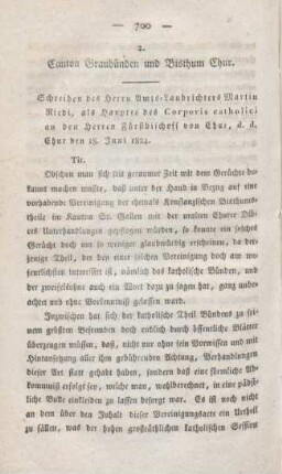 700-713 Canton Graubünden und Bisthum Chur