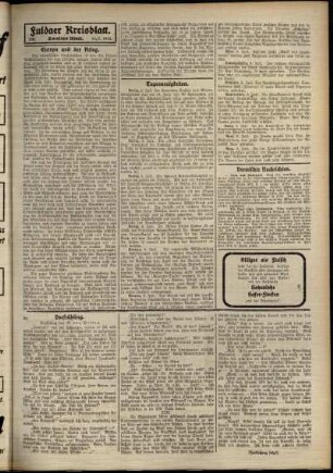Zweite Ausgabe vom Freitag, den 11. Juli 1913.