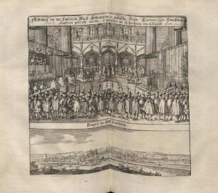 Abbiltung wie Ihro Kayserliche Mayst. Ferdinand des 3. gemahlin Frau Eleonora zur Römischen Kayserin gekröndt worden.