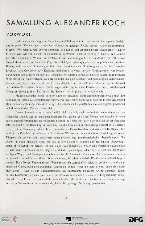 Sammlung Alexander Koch: Vorwort