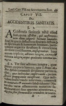 Caput VII. De Accidentibus Sanitatis