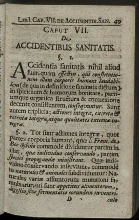 Caput VII. De Accidentibus Sanitatis