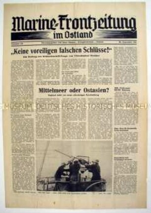 Kriegszeitung "Marine-Frontzeitung im Ostland"
