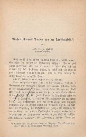 301-318 Michael Servets Dialoge von der Dreieinigkeit