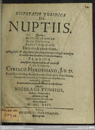 Disputatio de nuptiis