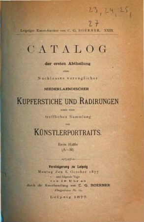 Leipziger Kunst-Auction von C. G. Boerner : ...Versteigerung am..., 23
