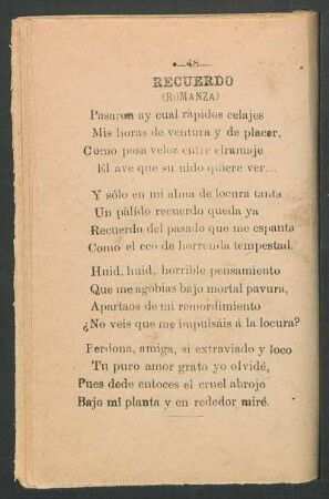 Recuerdo : (Romanza)
