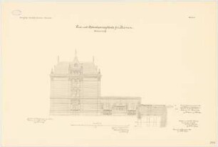Post- und Betriebsamtsgebäude, Bremen: Seitenansicht 1:75