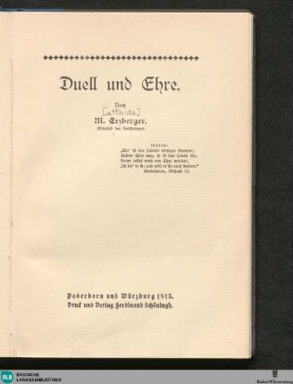 Duell und Ehre