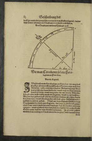 Wie man Circulieren sol ein Horologium auff der ebne. Das iii. Capitel.