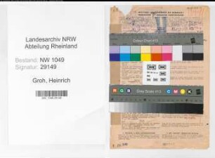 Entnazifizierung Heinrich Groh , geb. 01.08.1909 (Polizeibeamter)