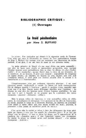 417-418, Le froid pénitentiaire, par Mme S. Buffard