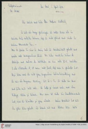 Brief von Heinrich Gwinner an Gustav Radbruch