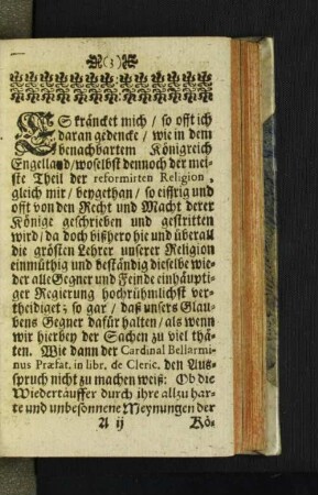 Es kräncket mich/ so offt ich daran gedencke/ ...