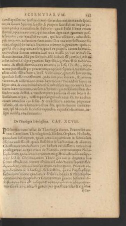De Theologia Scholastica. Cap. XCVII.