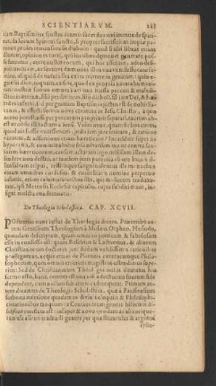 De Theologia Scholastica. Cap. XCVII.