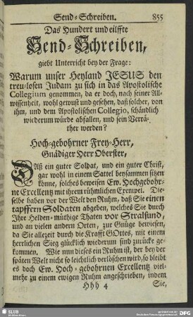 Das Hundert und eilffte Send-Schreiben
