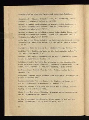 Darstellungen zu einzelnen Autoren und speziellen Problemen
