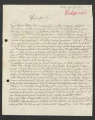 Brief von Friedrich Wilhelm Vulpius an Unbekannt