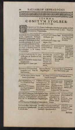 Stemma Comitum Stolbergensium.